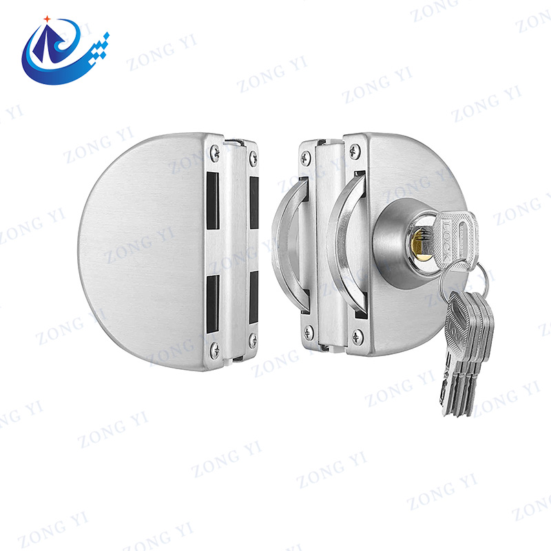 Double Stainless Steel Glass Door Lock